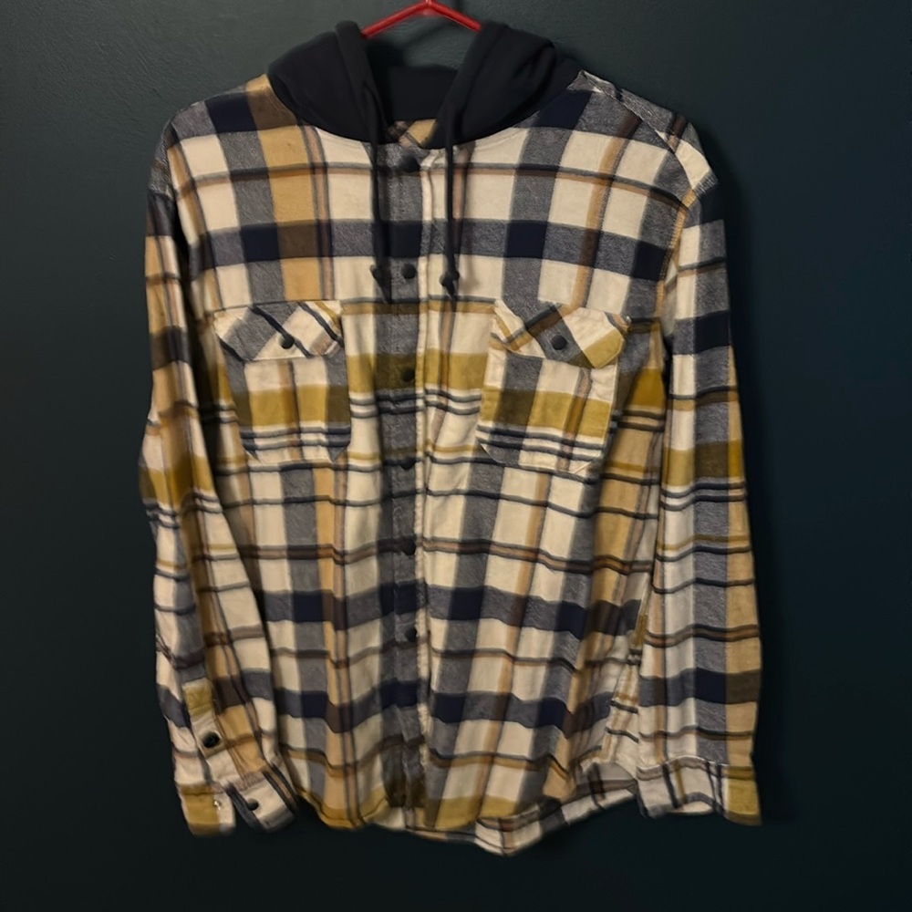 EXP Women’s Flannel Hoodie Plaid Size Large